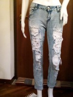  Super Skinny Low Ripped Jeans  Condizione: Usato garantito